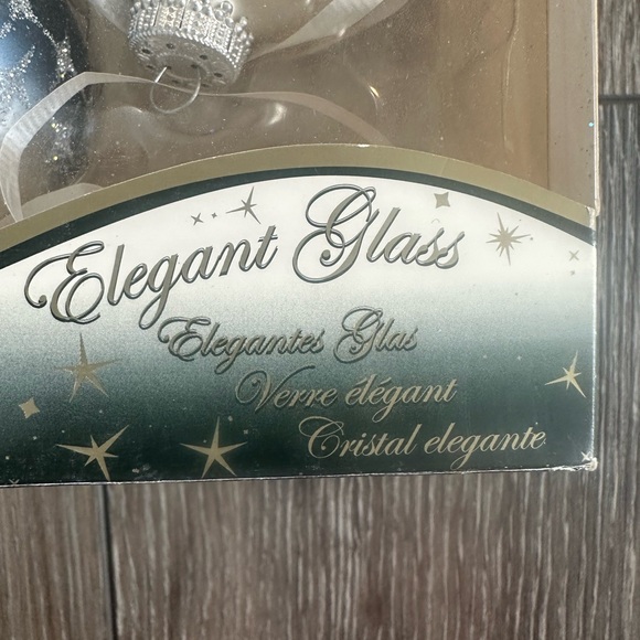 Elegant Glass Holiday Ornaments - Silver and Blue - Picture 2 of 6